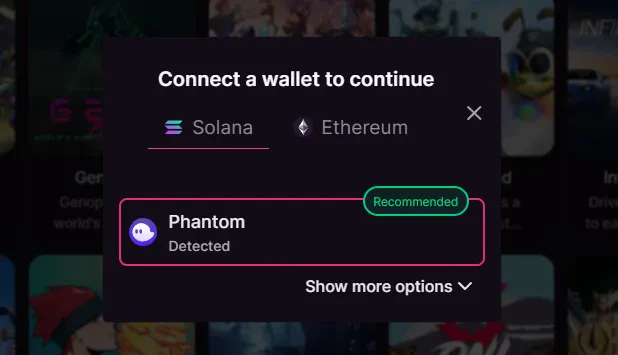 phantom magic eden wallet connecter nft