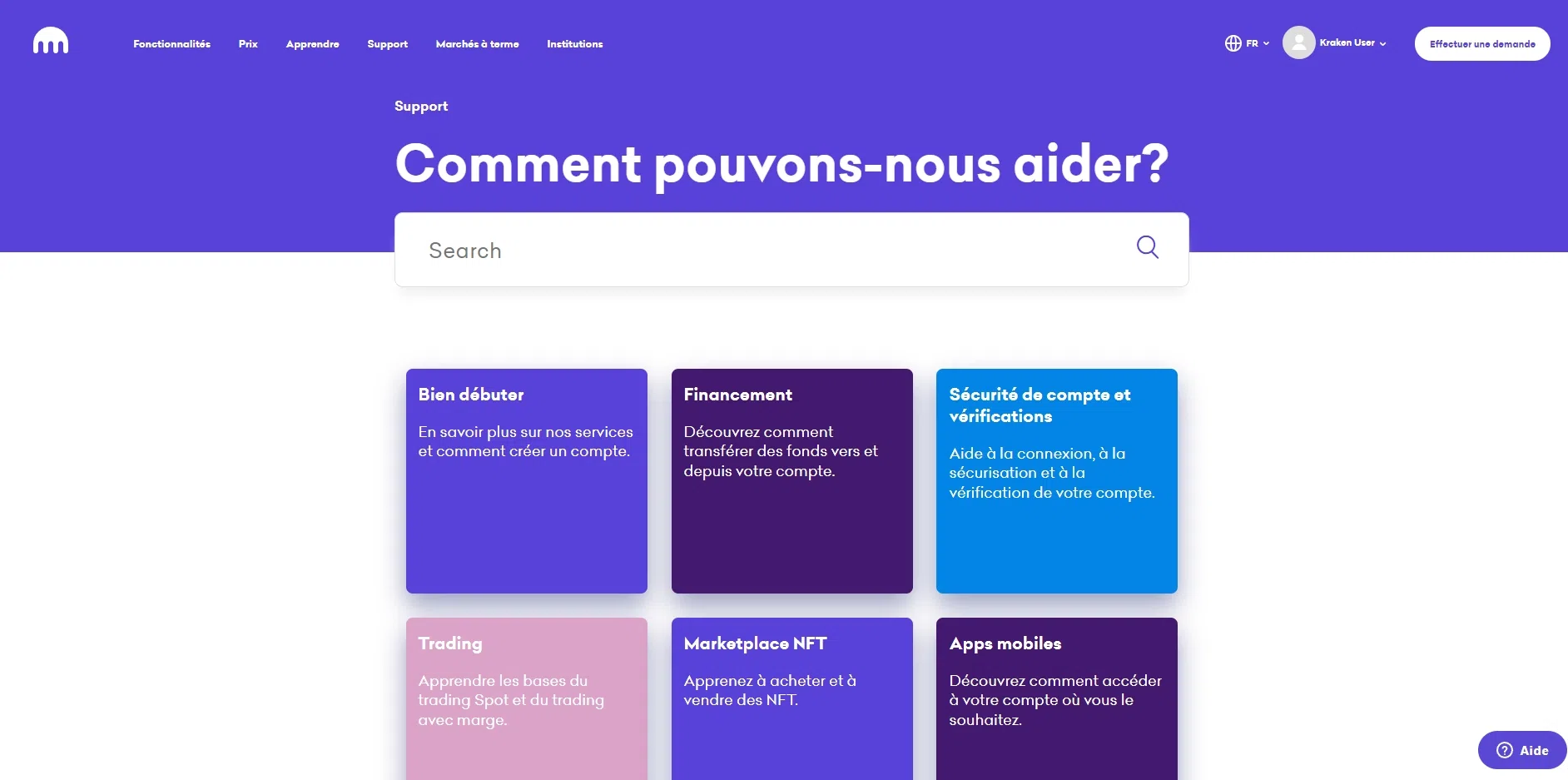 questions réponses pour les utilisateurs de kraken service client