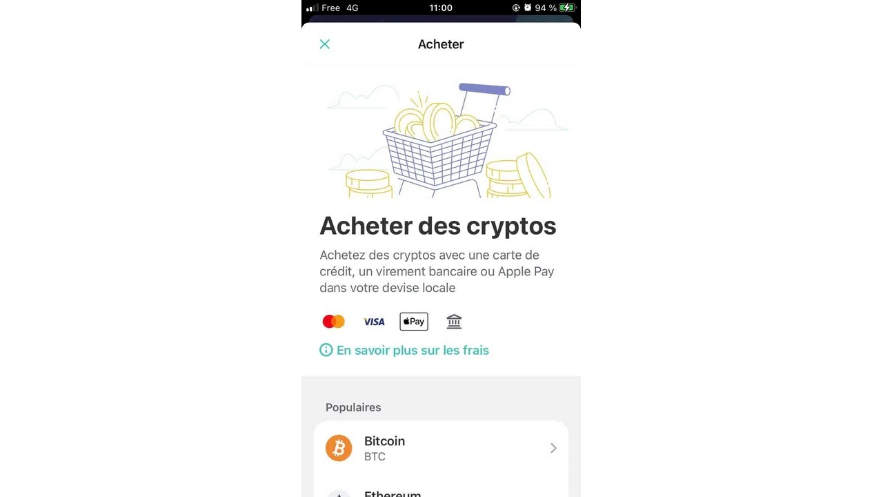 acheter ses premières cryptomonnaies sur le wallet zengo
