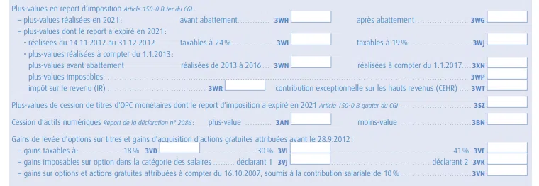 le formulaire numéro 2042 3AN 3BN déclaration crypto