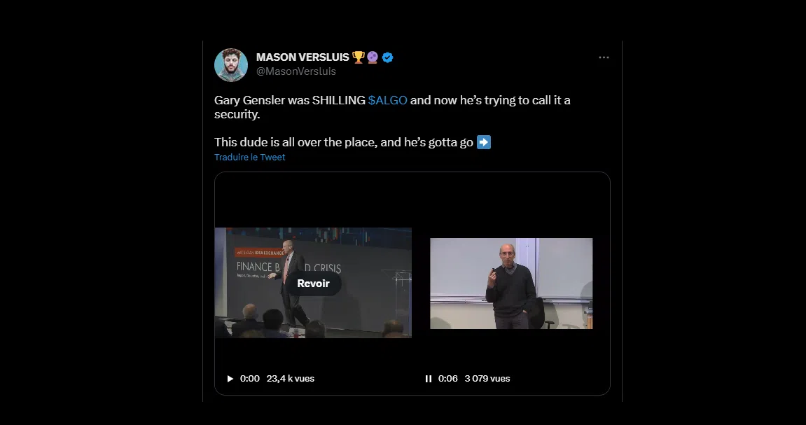 les vidéos de gary gensler sur twitter