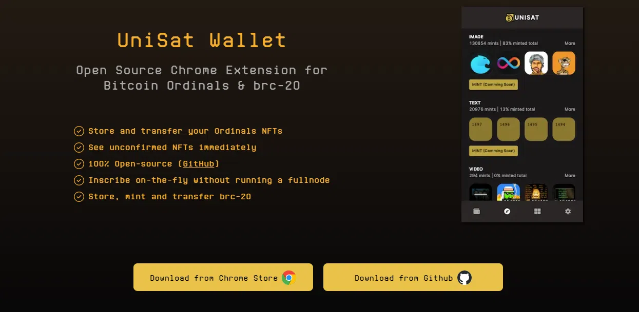 télécharger unisat wallet pour acheter jeton brc-20 bitcoin