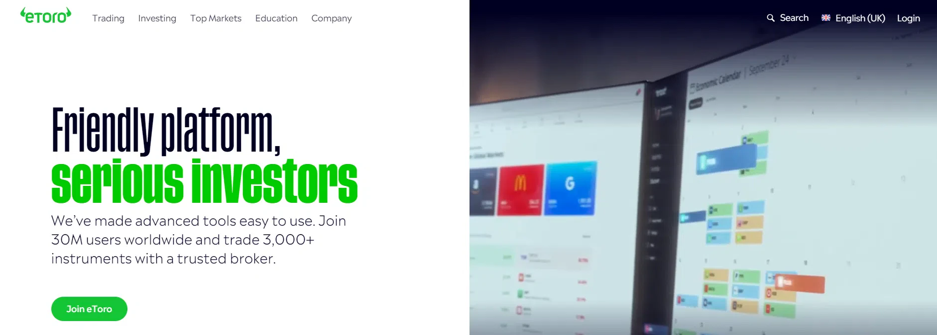 plateforme etoro site internet broker trading