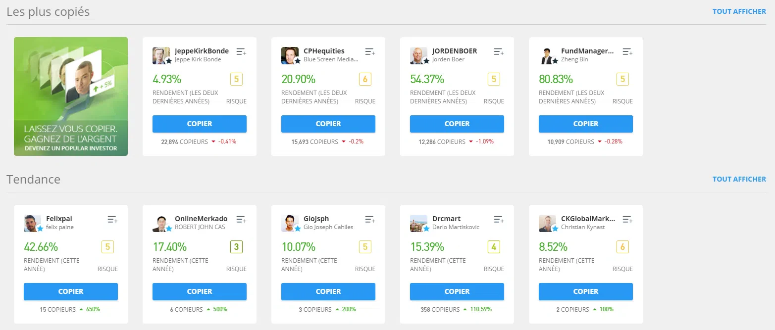 comment utiliser l’outil copy trading sur etoro