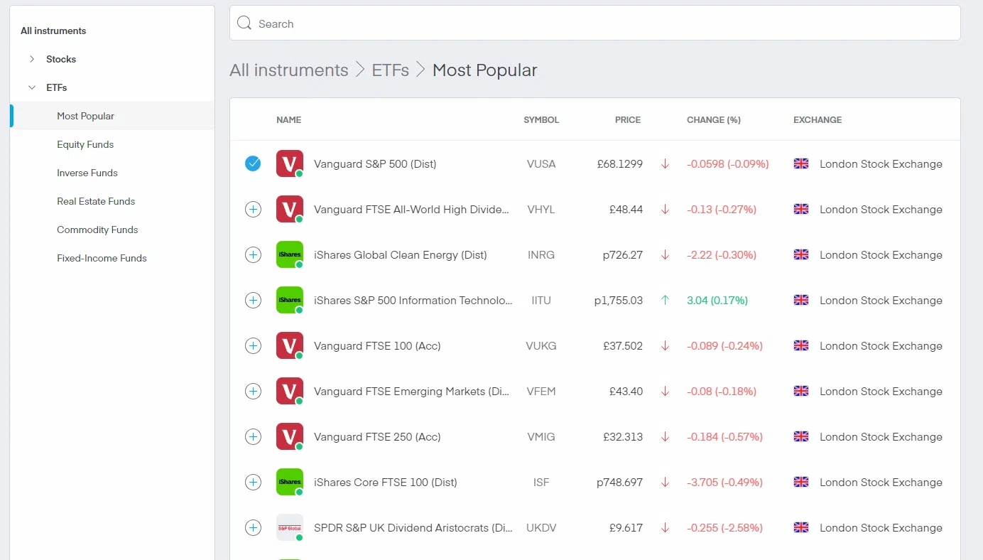 quels sont les etf disponibles sur trading 212