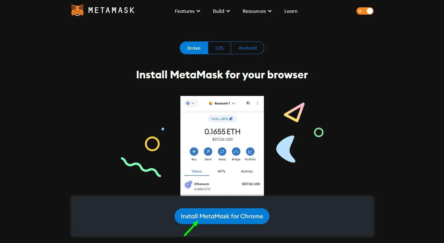installation d’un compte metamask sur votre navigateur