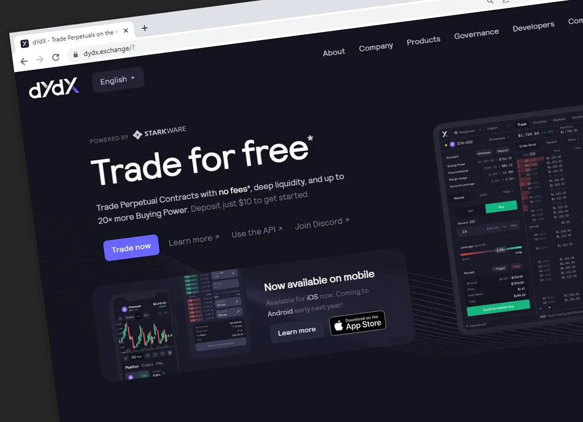 dYdX trading crypto achat bitcoin vendre ethereum exchange décentralisé metamask