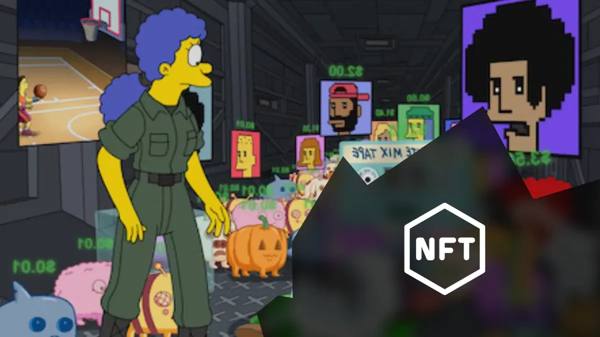 Simpsons NFT série animée jetons non-fongibles crypto