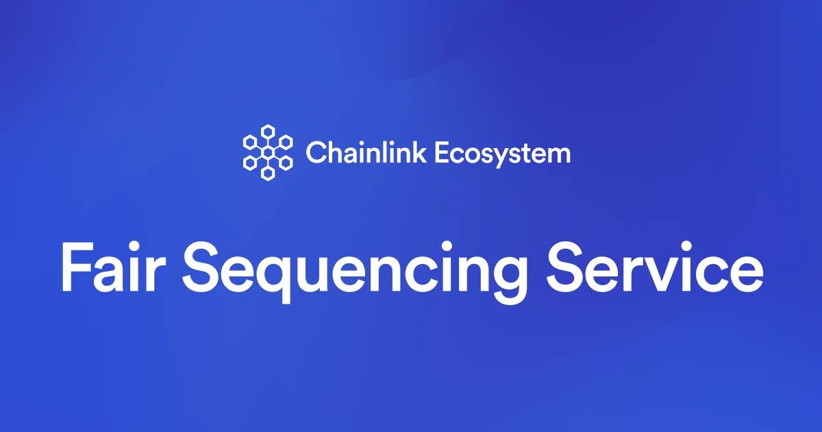Chainlink Fair Sequencing Service crypto MEV