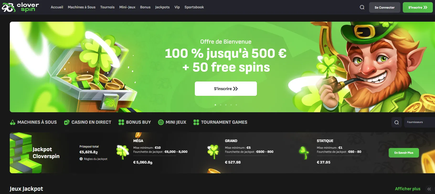 le crypto casino cloverspin page d’accueil