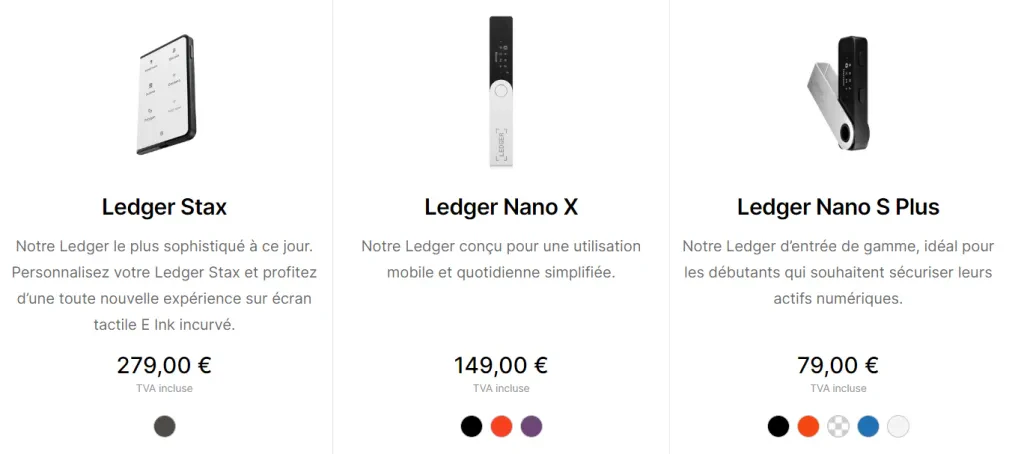 Comparaison avec les autres wallets Ledger