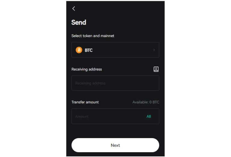 Envoyer des cryptomonnaies depuis Bitget Wallet