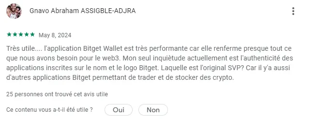 Les avis des utilisateurs sur le bitget wallet