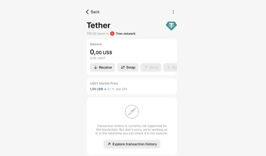 Recevoir des crypto-monnaies sur Tangem Wallet