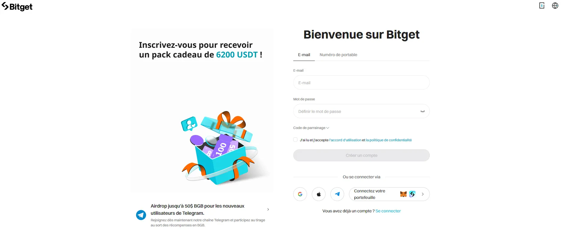 Comment ouvrir un compte sur Bitget ?