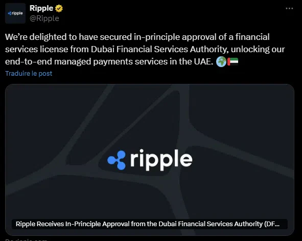 le tweet de ripple