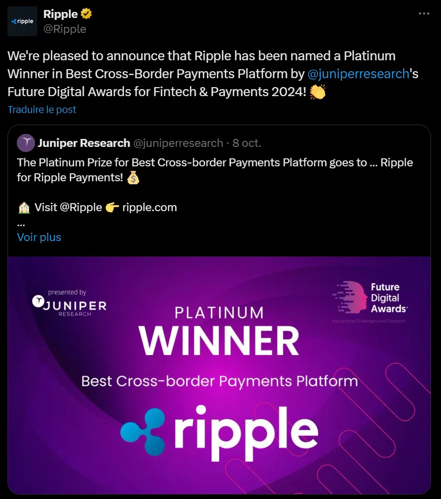 le tweet de xrp