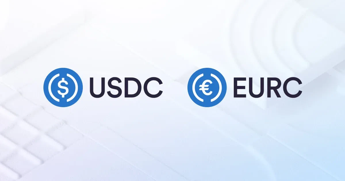 logo de l'eurc de circle avec l'usdc