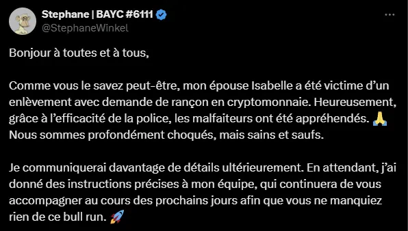 le tweet de stephane bayc