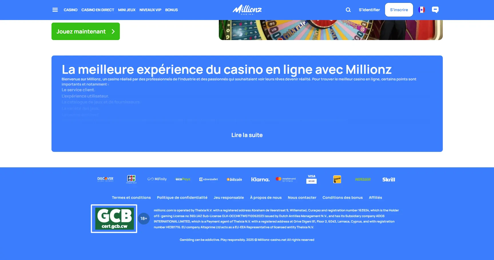 licence sur millionz