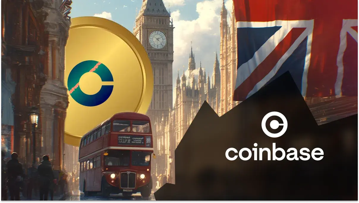 coinbase et le drapeau du royaume uni