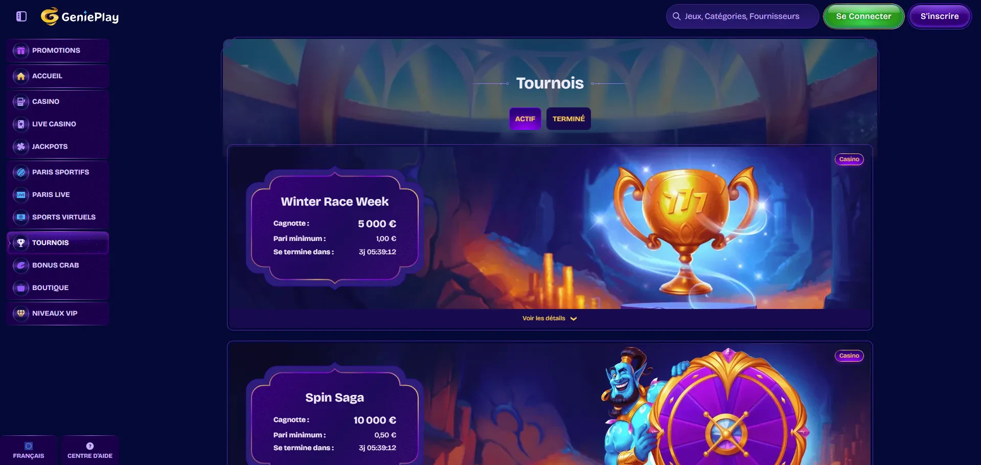 tournois sur genieplay