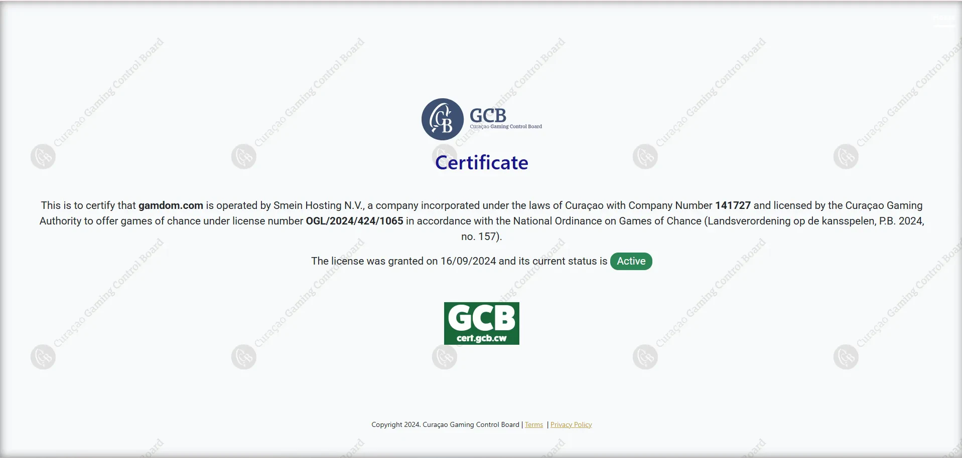 curaçaco gaming authority licence de gamdom