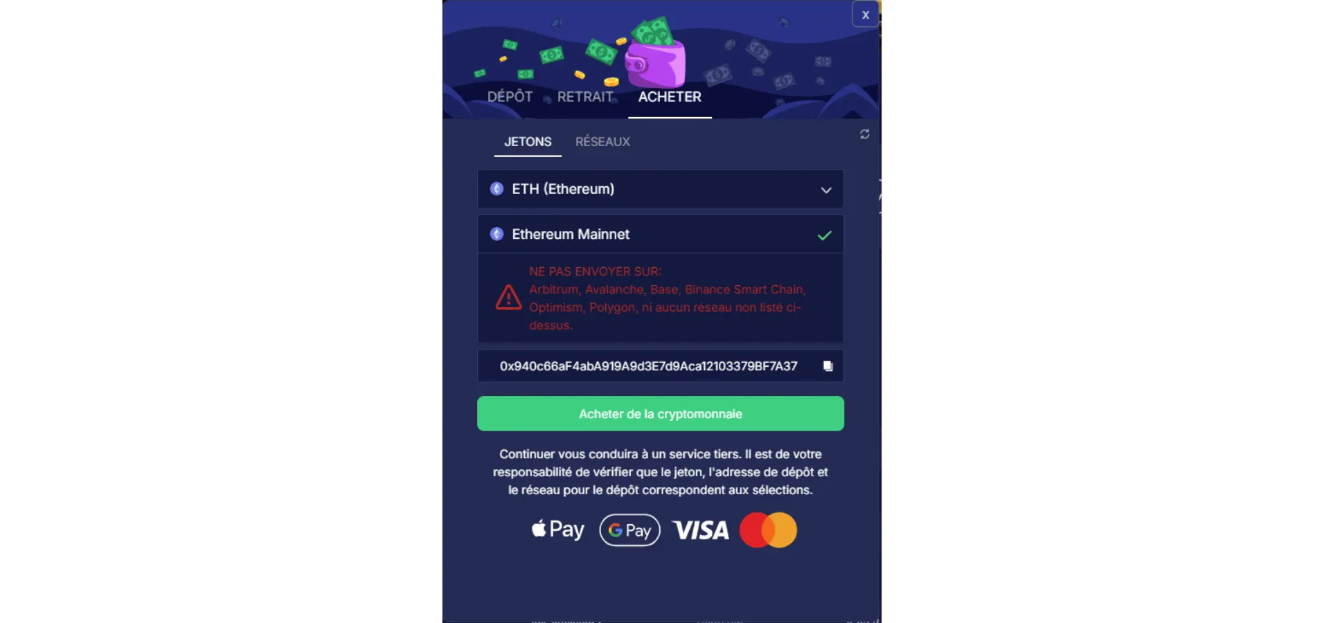 acheter de la crypto sur flush