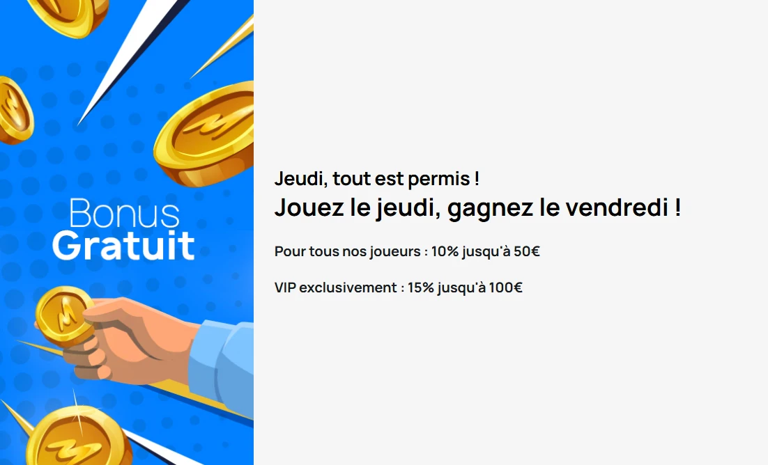 Bonus de dépôt Millionz