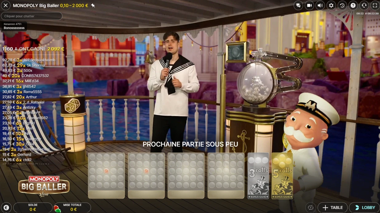 Jeu en direct Monopoly Big Baller