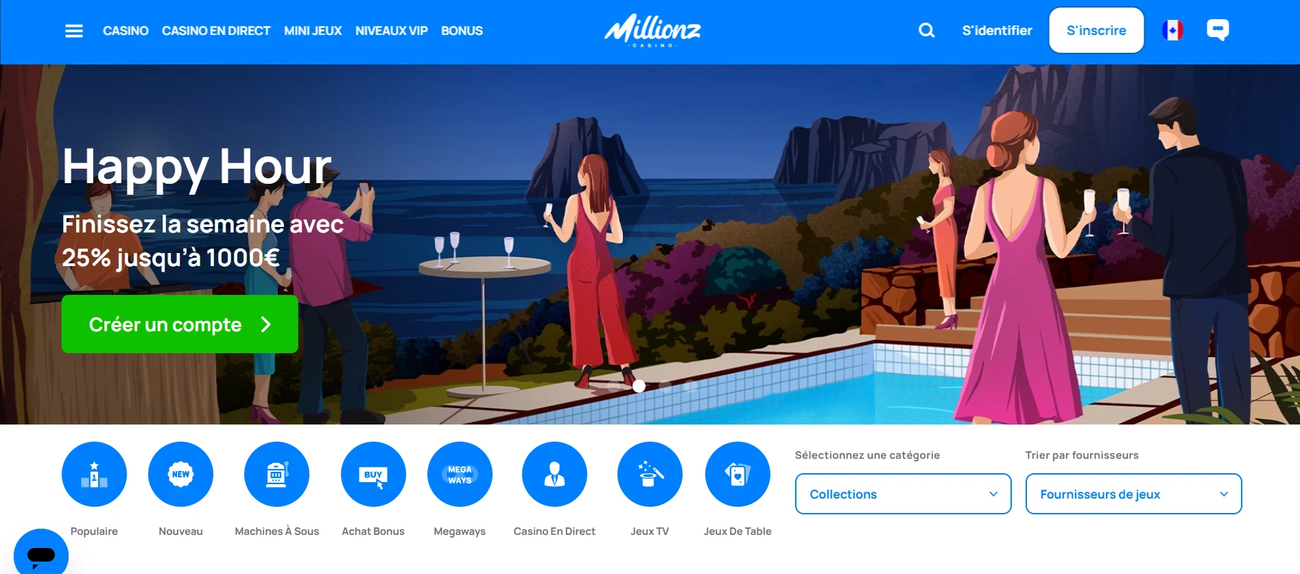 Page d'accueil de Millionz