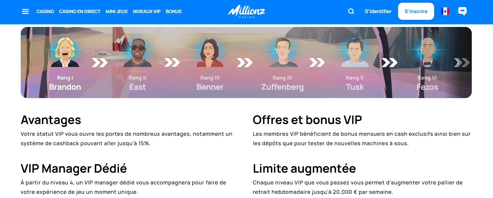 Le programme VIP de Millionz