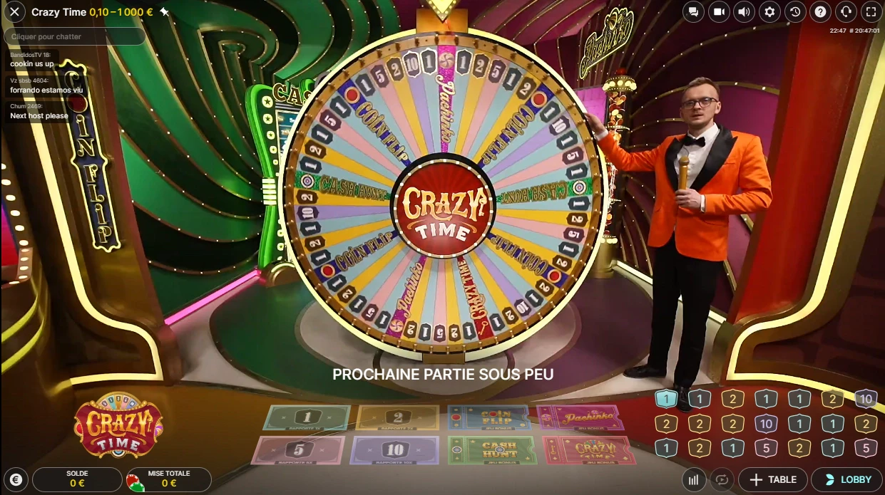 Jeux en direct Crazy Time