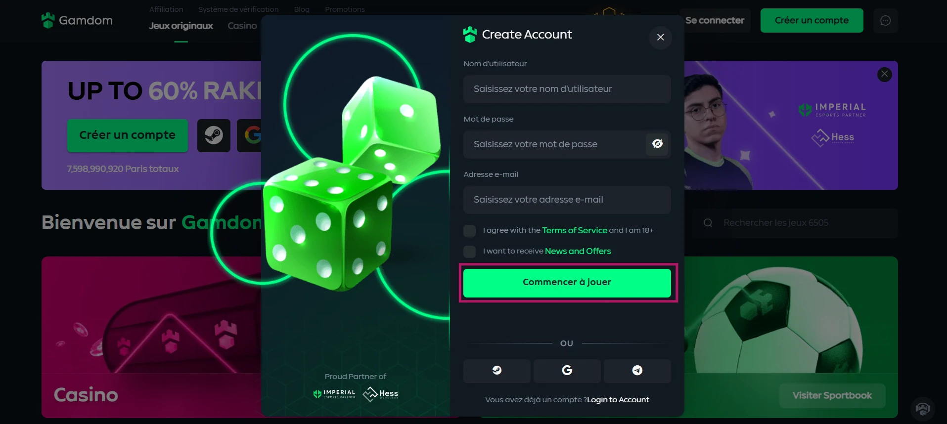 Renseignez vos identifiants sur Gandom