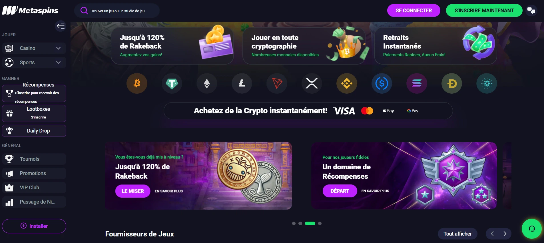 Jouez avec XRP sur Metaspins