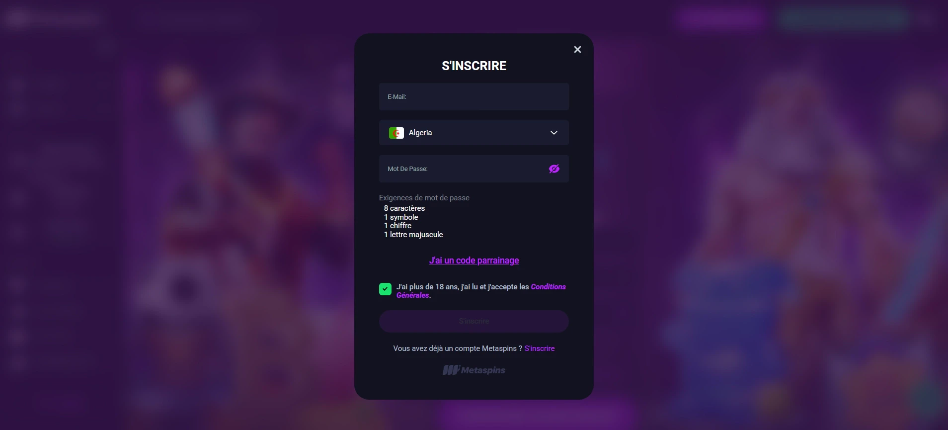 Identifiants de connexion