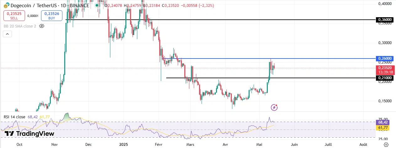 Hausse 50 % Dogecoin