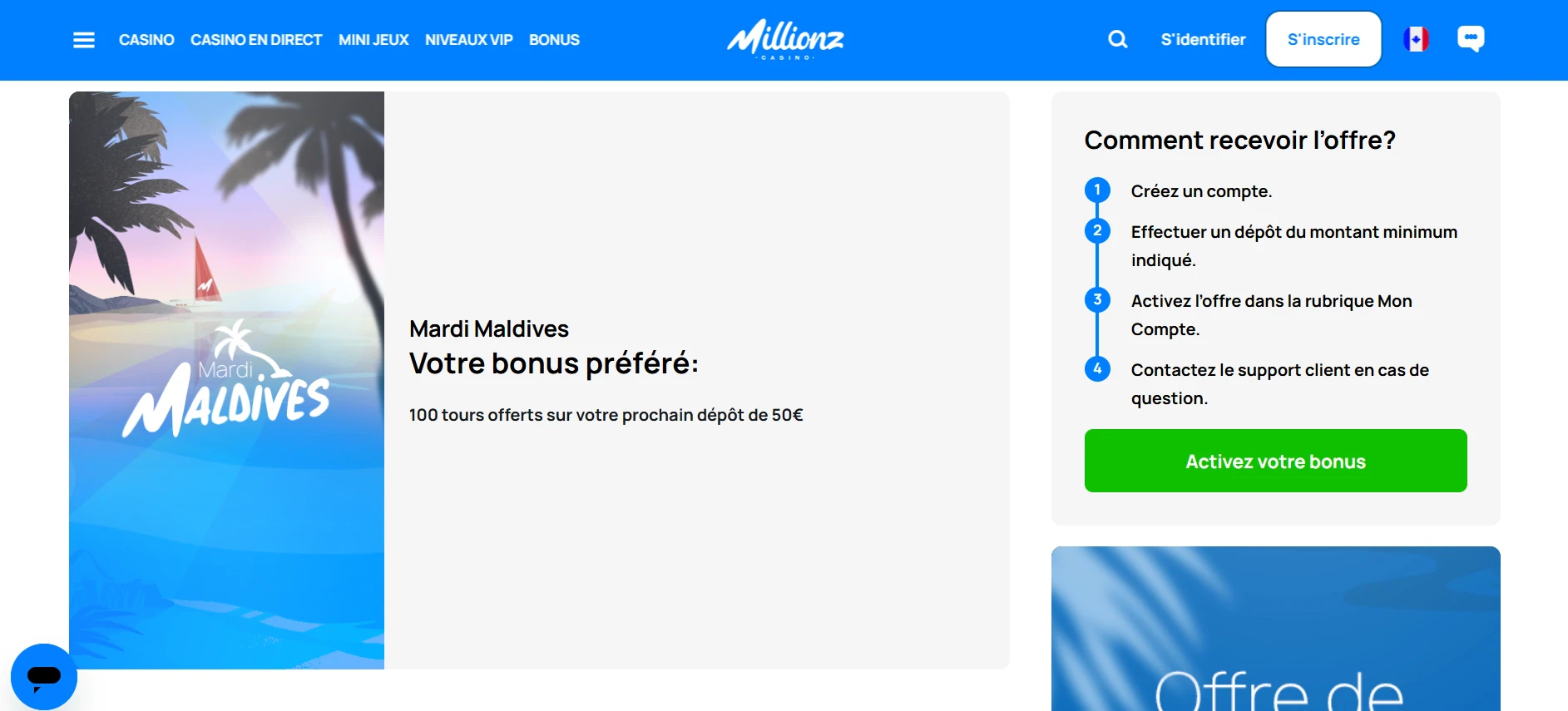 Bonus freespins de Millionz
