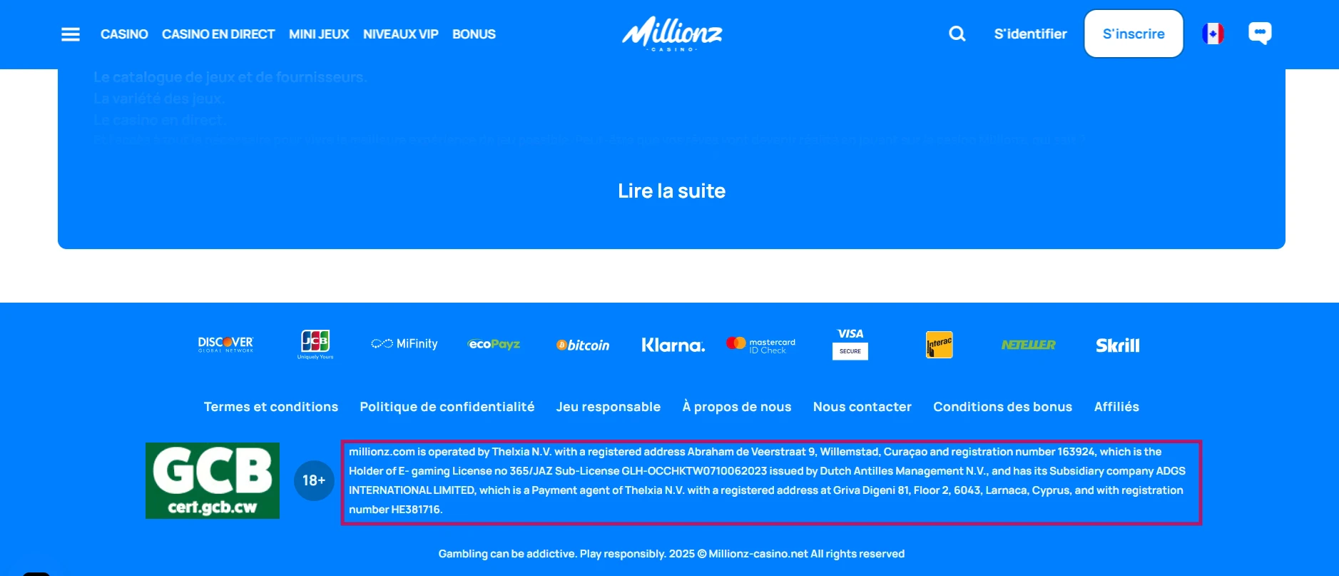 La licence de Millionz