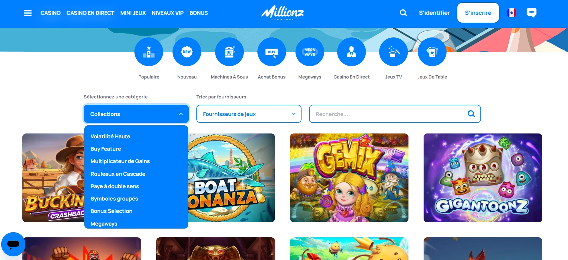 La ludothèque de Millionz et son interface