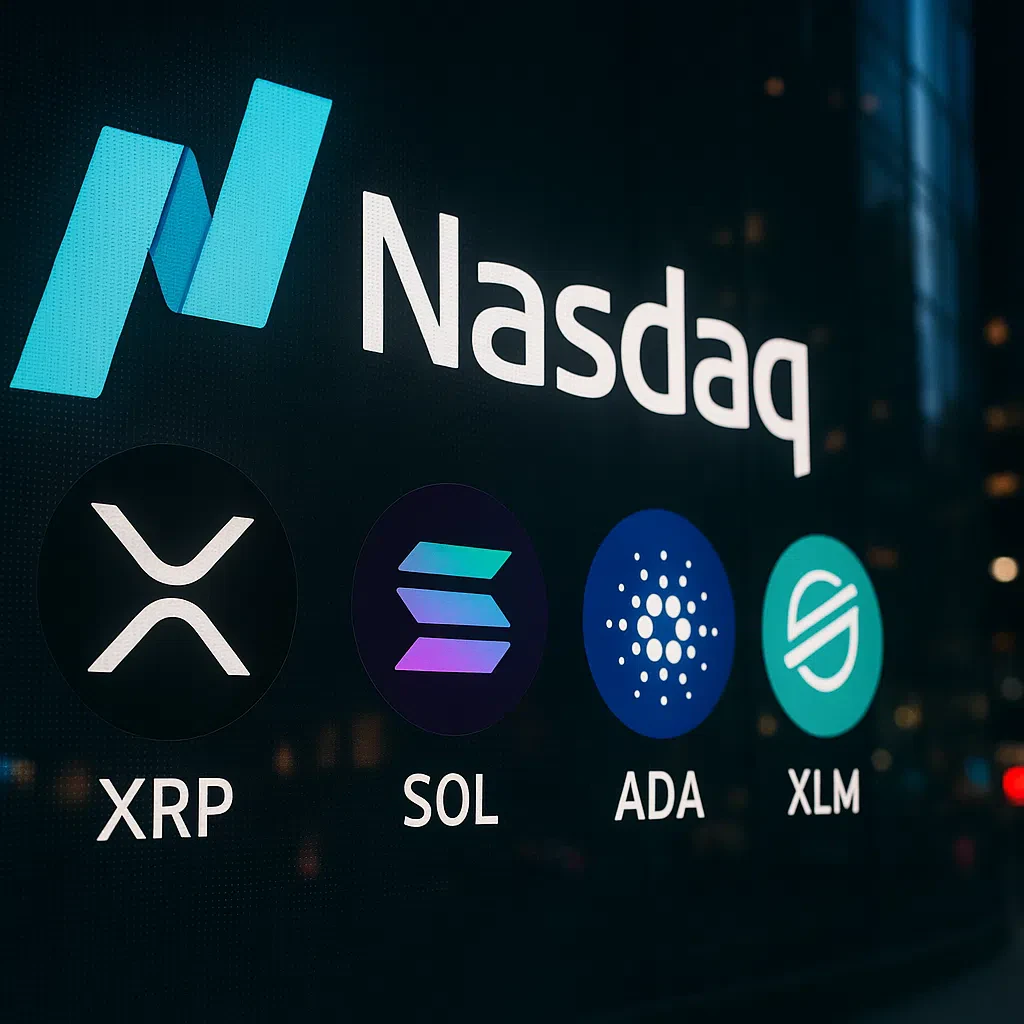 Nasdaq mise sur les altcoins : XRP, SOL, ADA et XLM