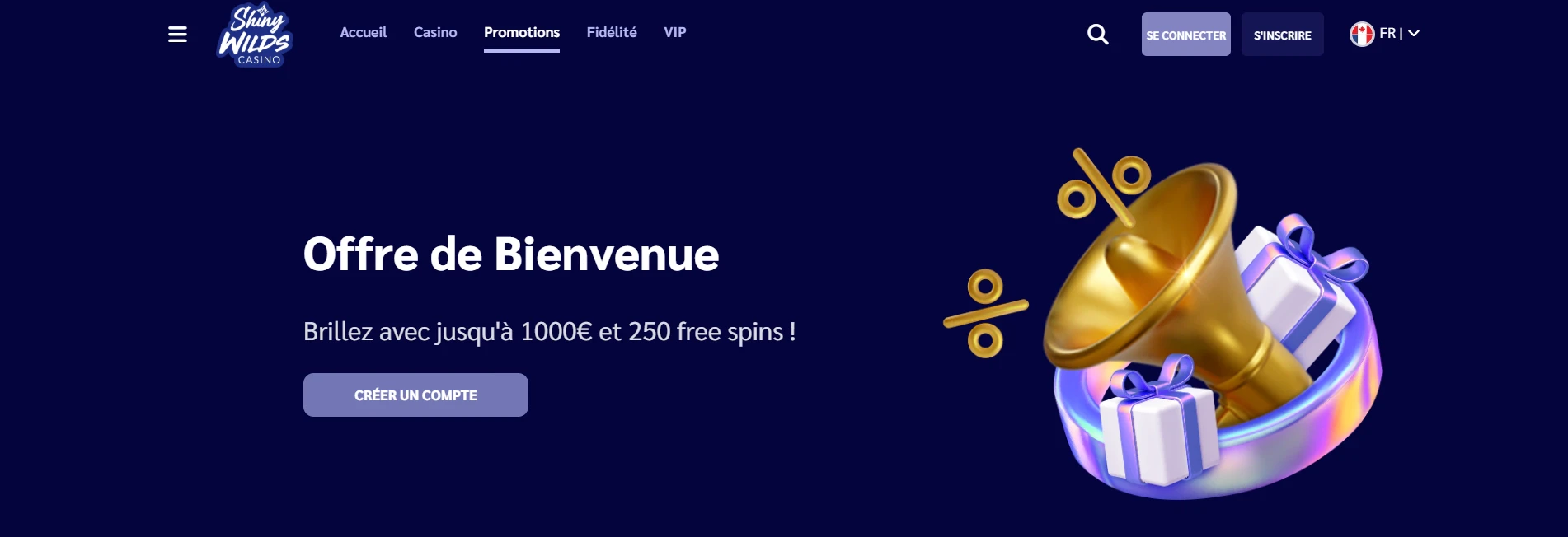 Le bonus de bienvenue de Shiny Wilds