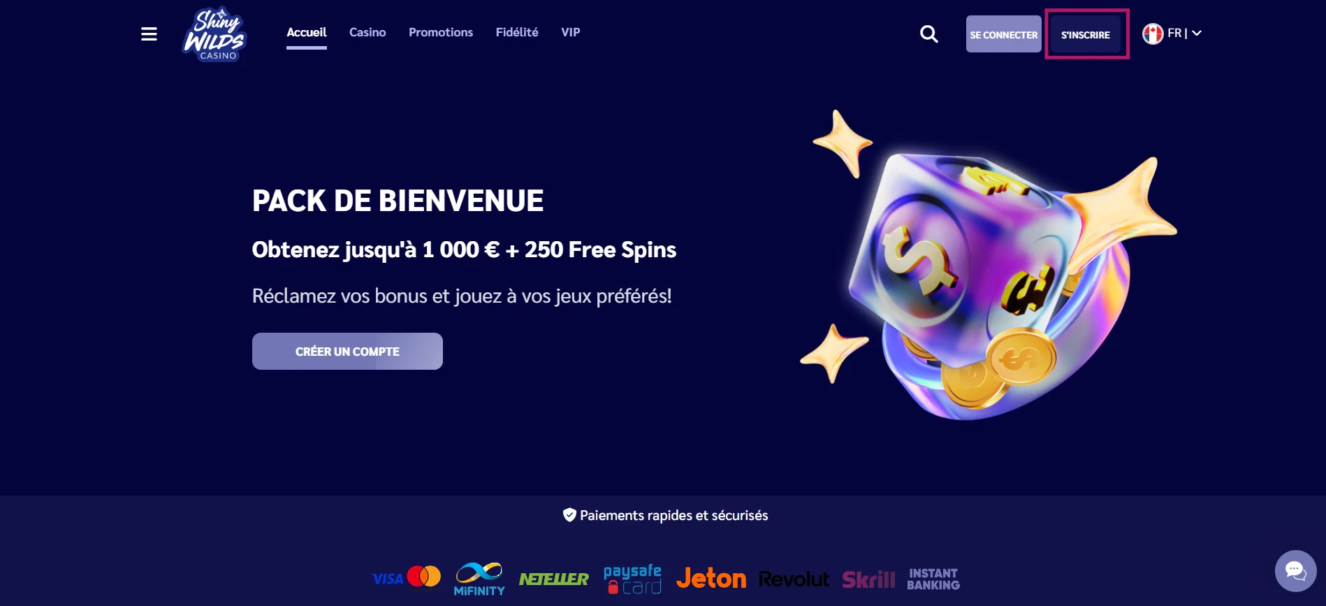 Bouton d'inscription
