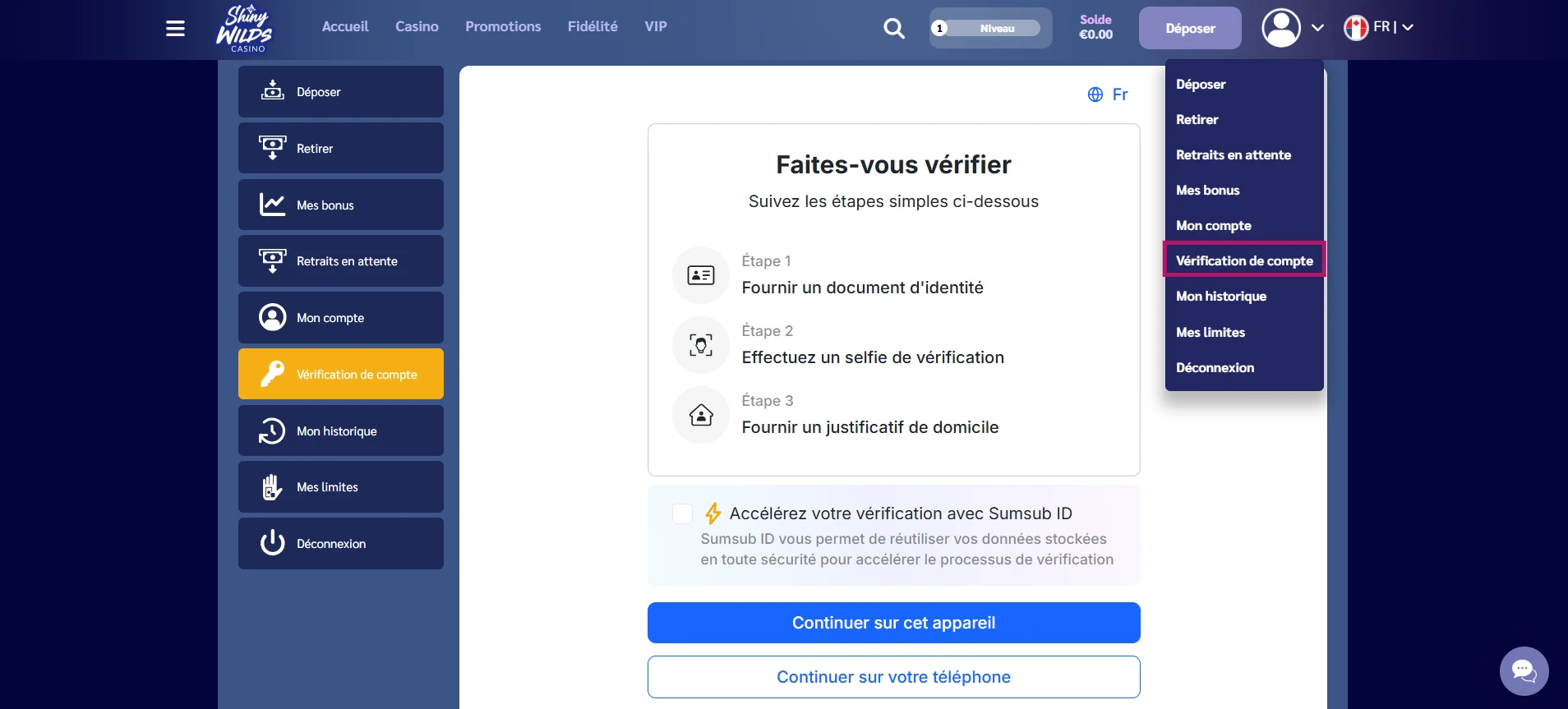 Vérification de compte avant retrait
