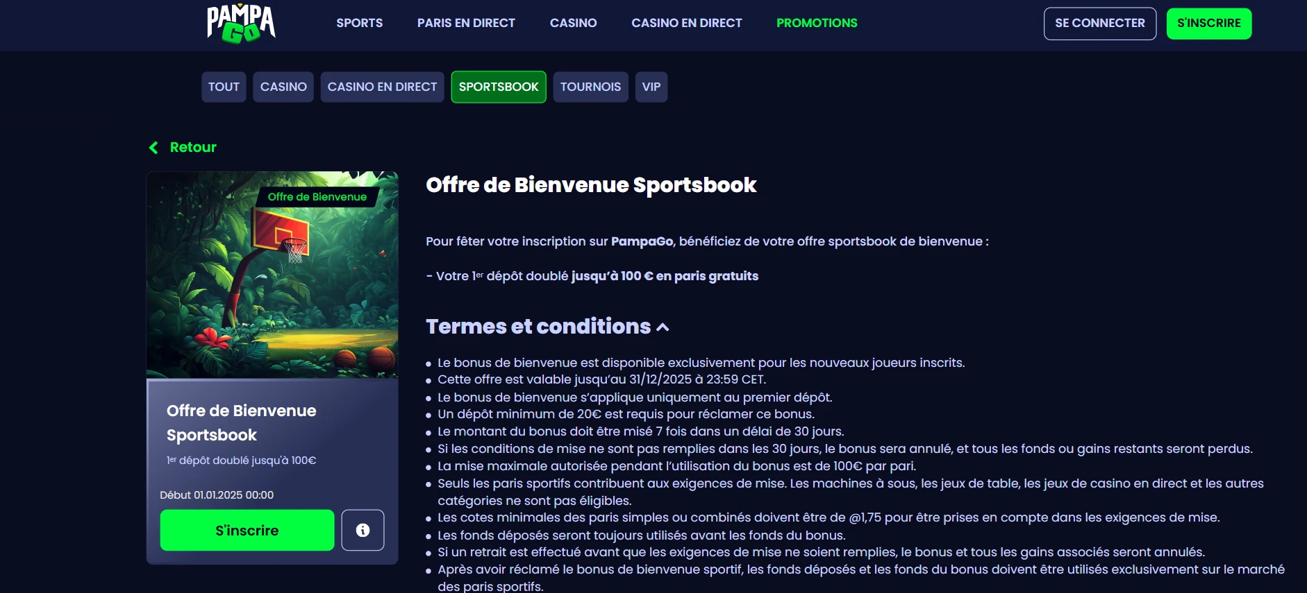 Le bonus de bienvenue dédié aux paris sportifs