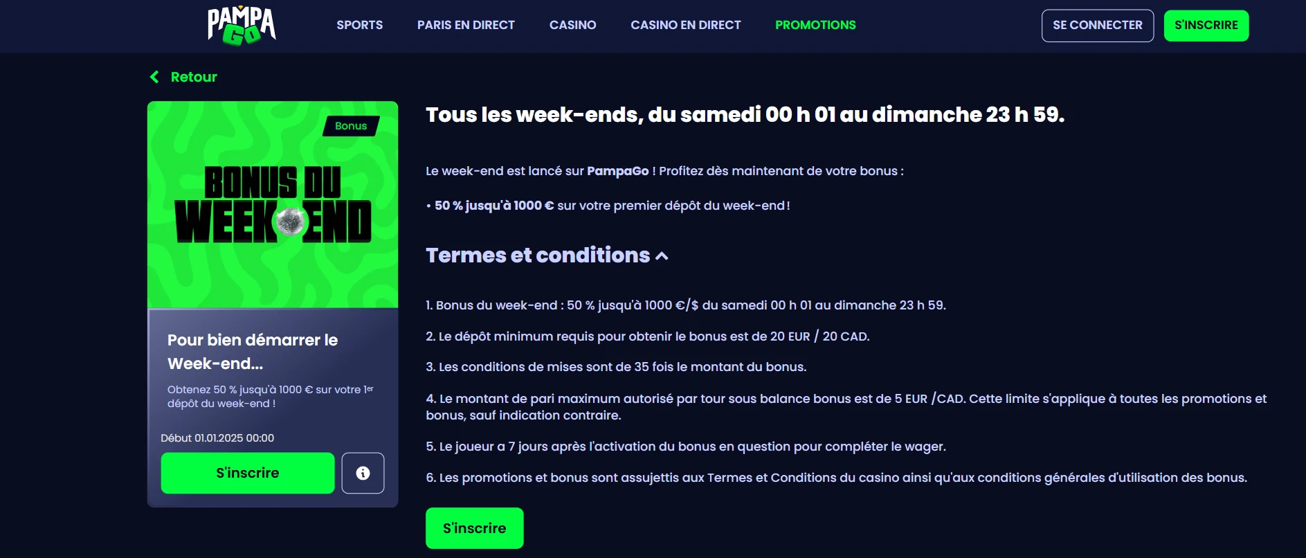 Bonus du week-end
