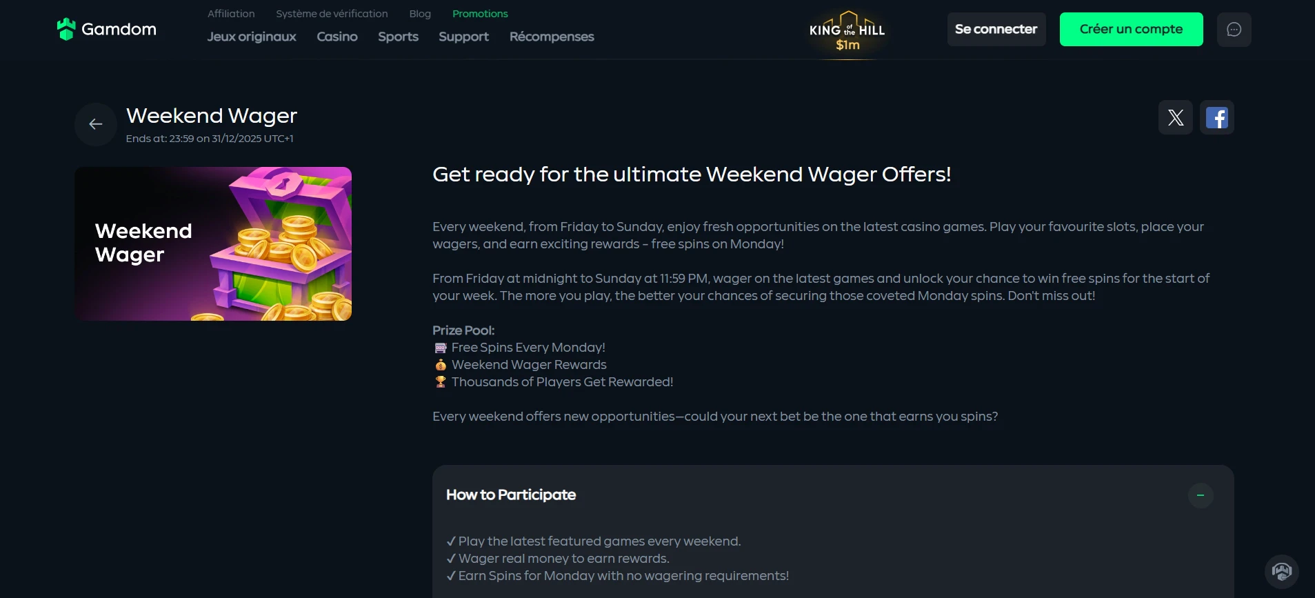 Bonus Weekend Wager