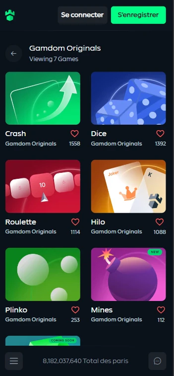 Gamdom sur mobile
