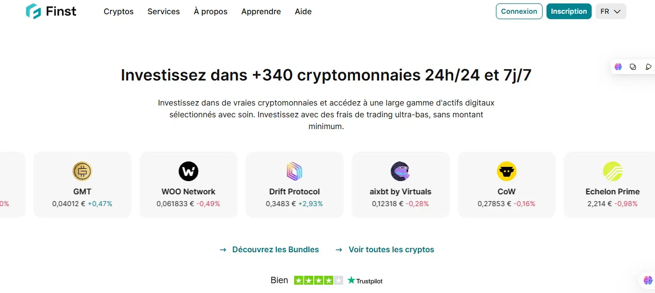 cryptomonnaies tradables sur Finst