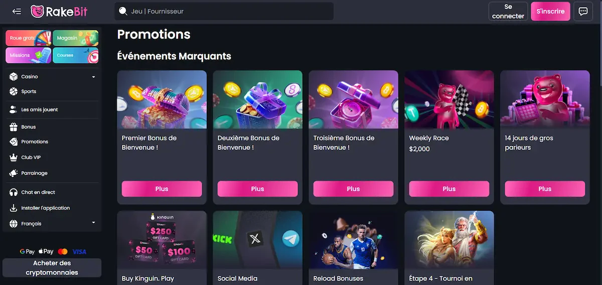 promotions rakebit casino en ligne